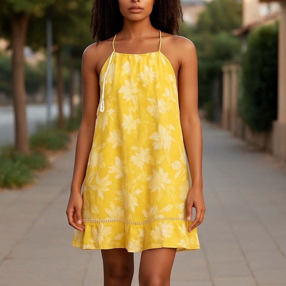 Lulus yellow halter dress